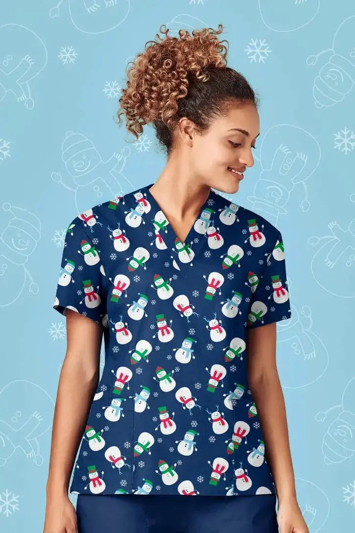 Biz Care Women's Christmas Scrubs Top - Simply Scrubs Australia